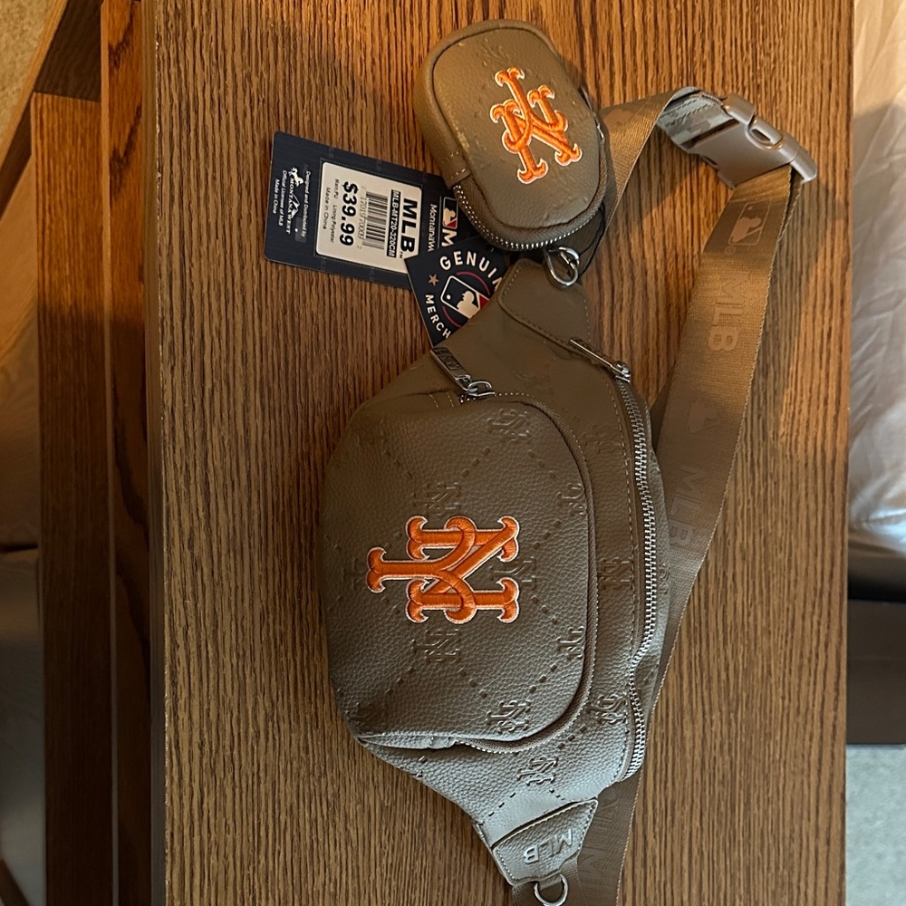 Montana West Tan New York Mets Belt Bag with Orange Logo
